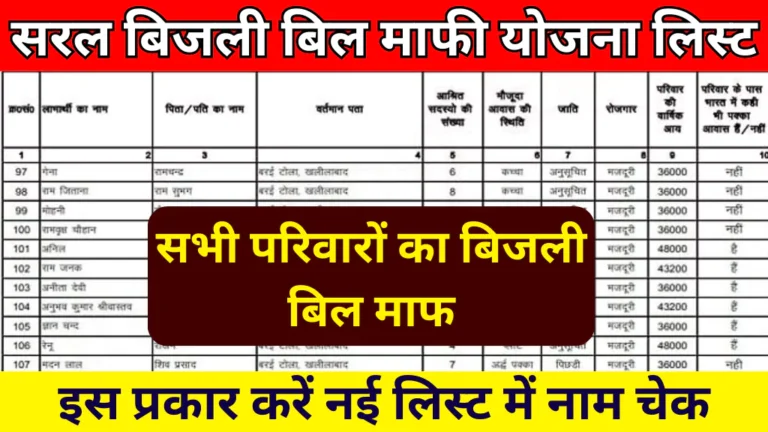 saral-bijli-bill-mafi-yojana-list