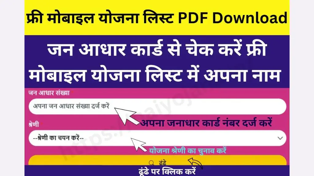 Free Mobile Yojana List PDF Download