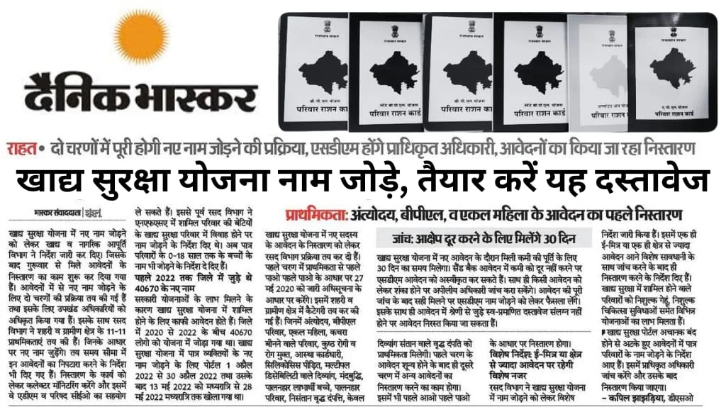 खाद्य सुरक्षा योजना 2025: राशन कार्ड में नाम जोड़ने की प्रक्रिया शुरू, जानें आवश्यक दस्तावेज़ और पात्रता